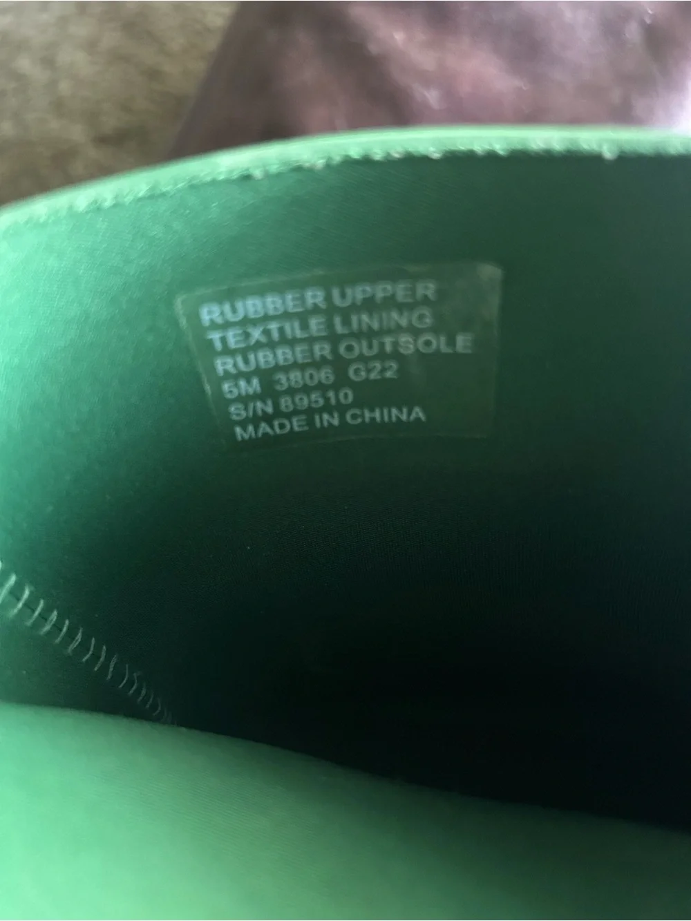 Tory Burch Kids Green Rain Boots with Cream Outsole